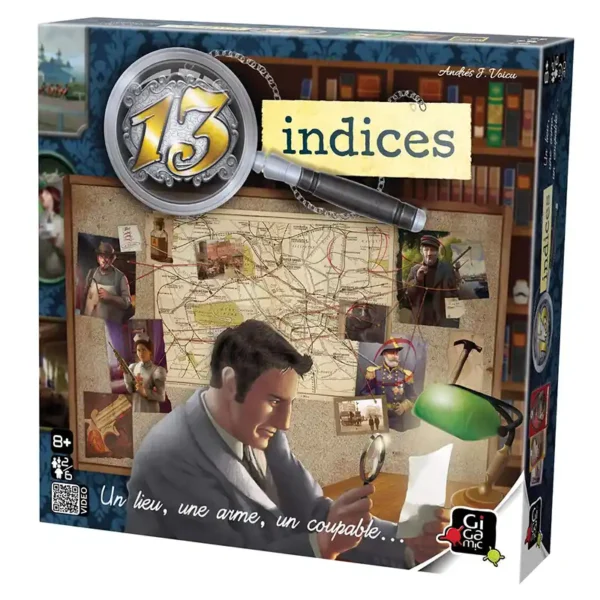 13 indices - réflexion et déduction - boite de jeu